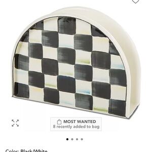 MacKenzie-Childs Black and White Check Napkin Holder
